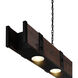 Pago LED 42 inch Black and Wood Drum Shade Island Light Ceiling Light