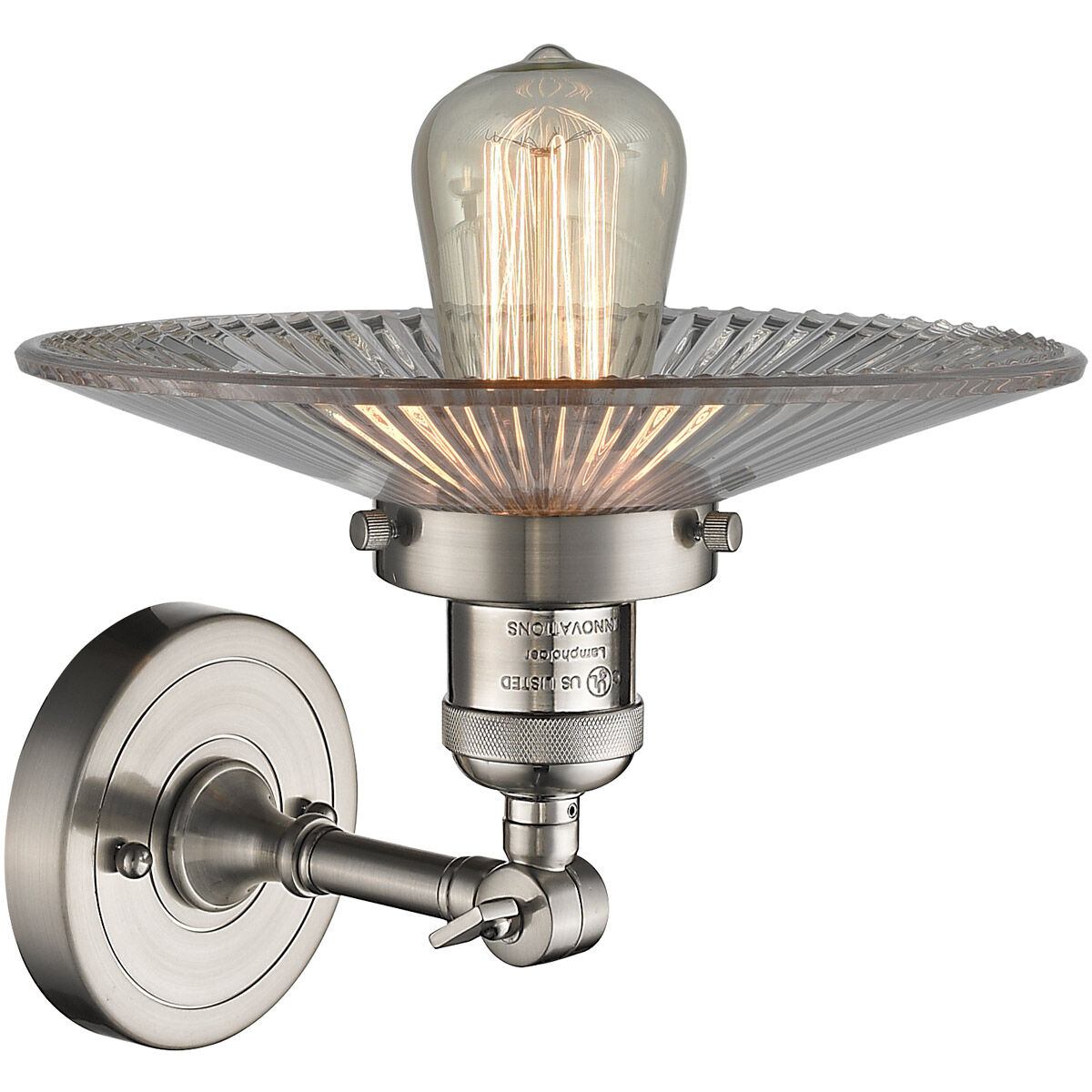 Franklin Restoration Halophane 1 Light 9 inch Brushed Satin Nickel Semi-Flush Mount Ceiling Light in Clear Halophane Glass, Franklin Restoration