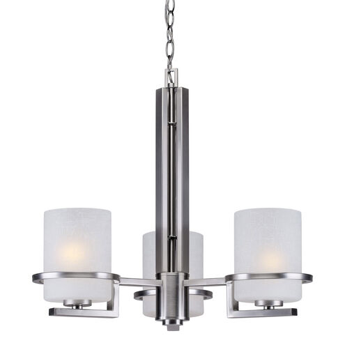 Signature 3 Light 20.75 inch Brushed Nickel Chandelier Ceiling Light