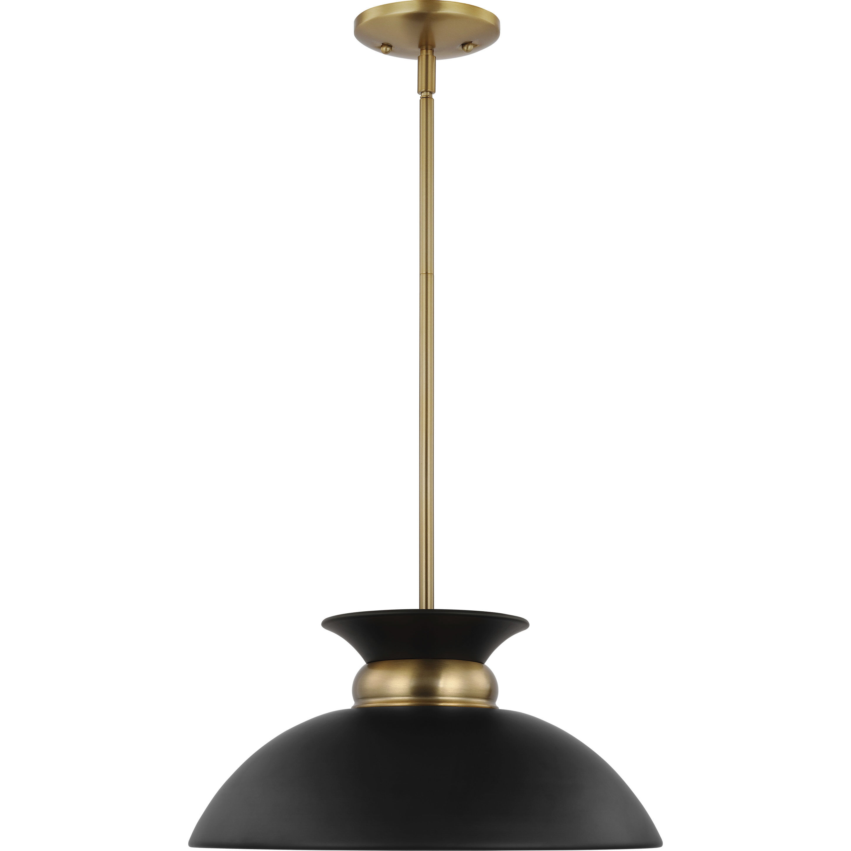 Perkins 1 Light 15 inch Matte Black/Burnished Brass Pendant Ceiling Light