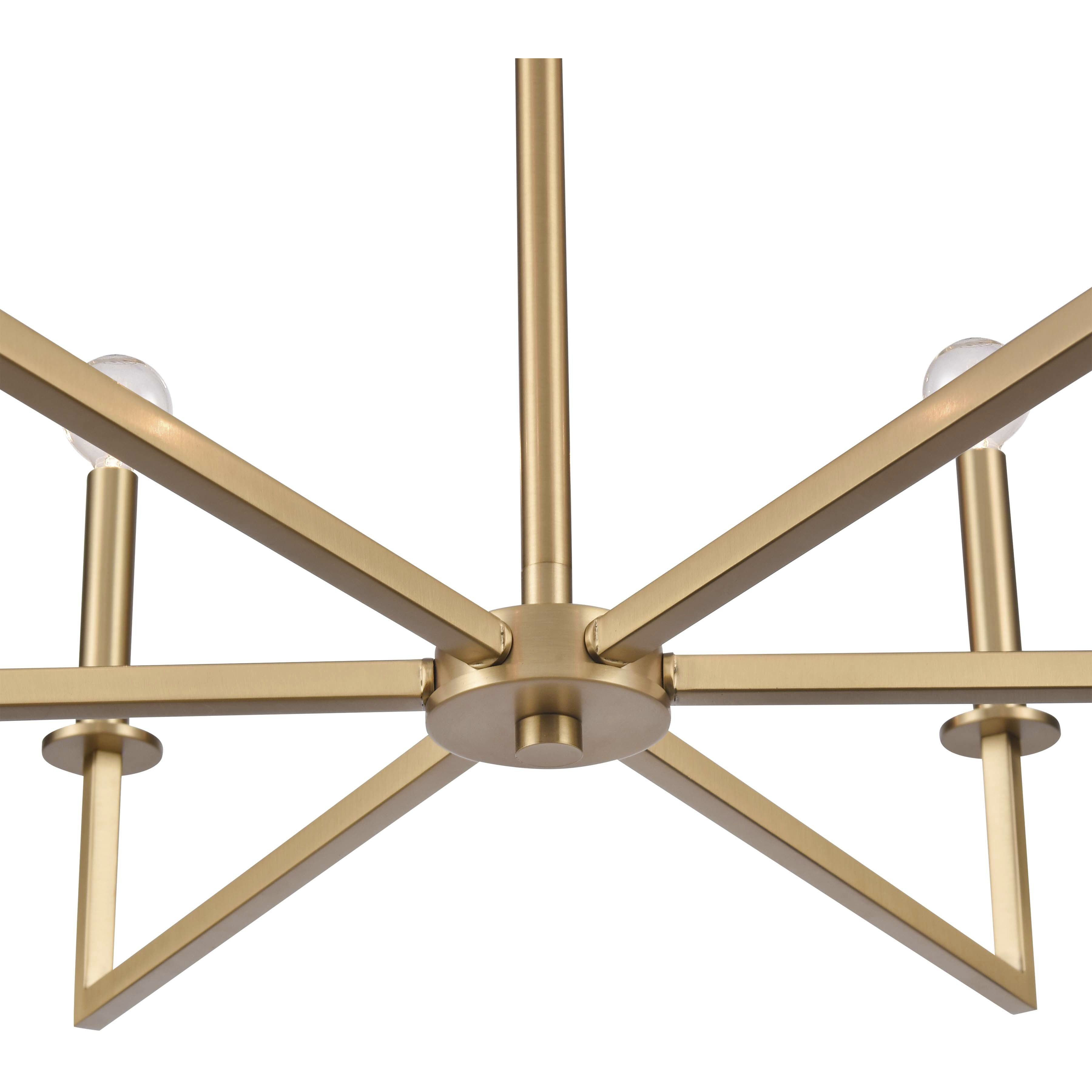 Dunne 6 Light 30 inch Lacquered Brass Chandelier Ceiling Light