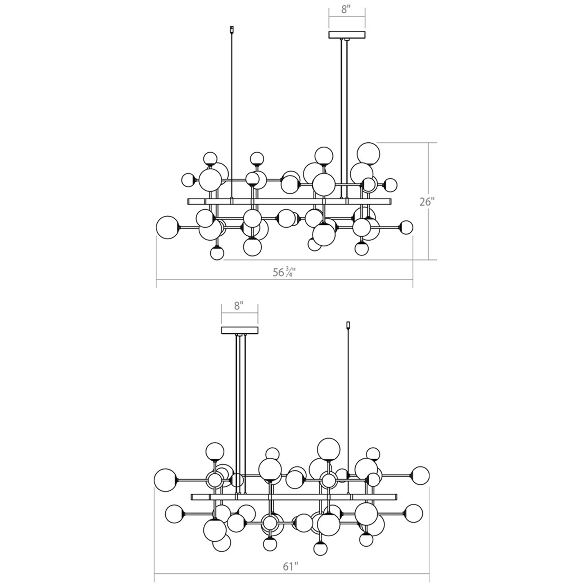 Nebula LED 61 inch Satin Nickel Chandelier Ceiling Light