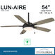 Lun-Aire 54 inch Coal with Seashore Grey Blades Indoor Ceiling Fan in Coal/Seashore Grey