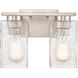 Juneau LED 11 inch Satin Nickel Bath Vanity Light Wall Light in Clear Rippled Glass