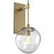 Aster Incandescent 1 Light 9.9 inch Gilded Brass Indoor Sconce Wall Light in Clear Aster, Tempo Nebula