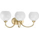 Carisa 3 Light 25 inch Vintage Gold Bath Vanity Wall Light