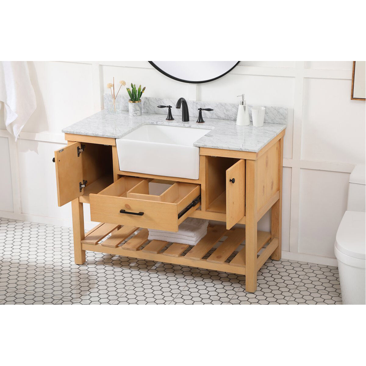 Clement 48 X 22 X 34 inch Natural Wood Bathroom Vanity Cabinet