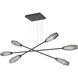 Aalto LED Matte Black Linear Multi-Pendant Ceiling Light in 3000K LED, Smoke, Triple Moda
