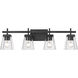 Lauren 4 Light 30.5 inch Matte Black Vanity Wall Light