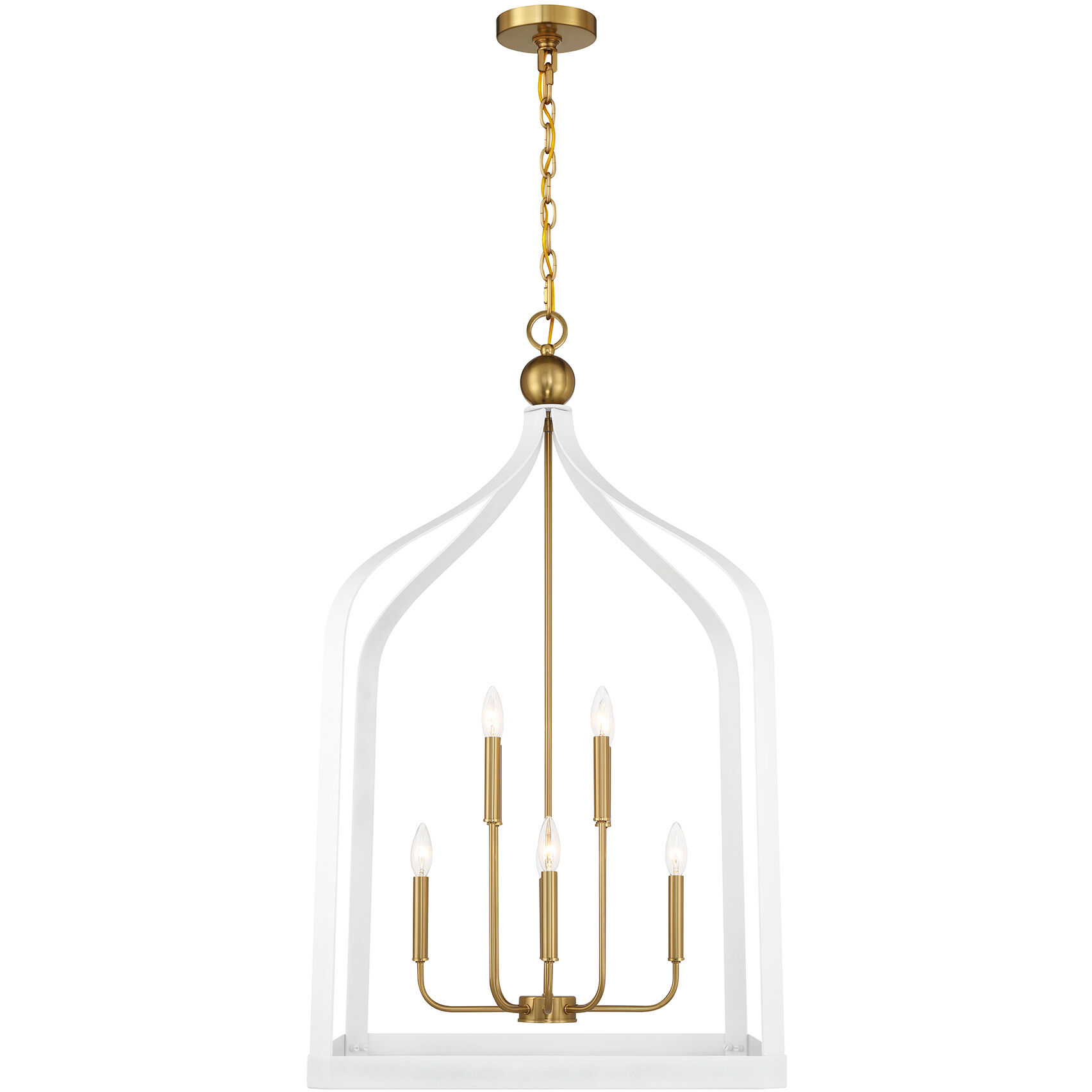 Sheffield 8 Light 23.5 inch White with Warm Brass Accents Pendant Ceiling Light in White/Warm Brass