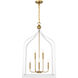 Sheffield 8 Light 23.5 inch White with Warm Brass Pendant Ceiling Light in White/Warm Brass