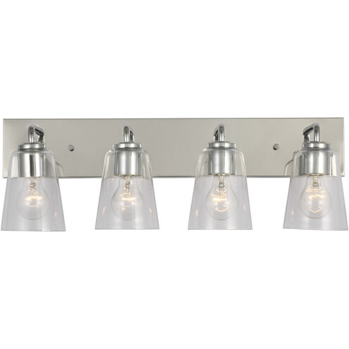 Miles 4 Light 25 inch Chrome Vanity Light Wall Light, Extra Large