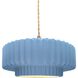 Radiance Collection - Pleated Tier Pendant Ceiling Light in Brushed Brass, Dedicated LED, Beige Twist Cord, Sky Blue, 14.5W x 5.25H, Form+Finish+Function