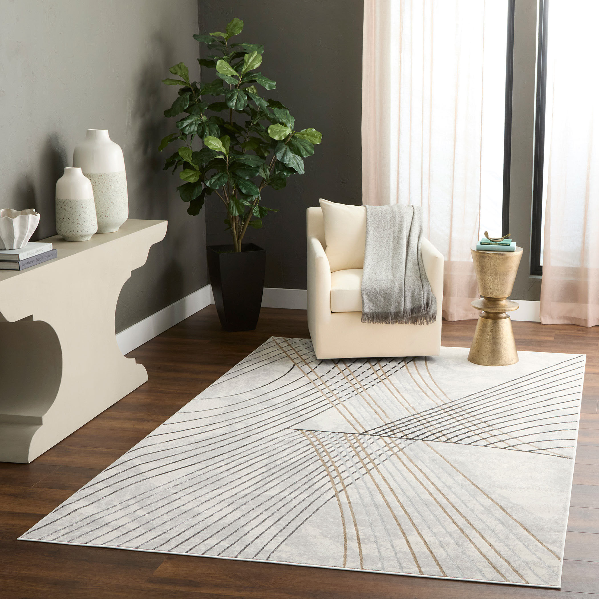 Fatima 130 X 94 inch Mineral Tones Rug in 8 x 11