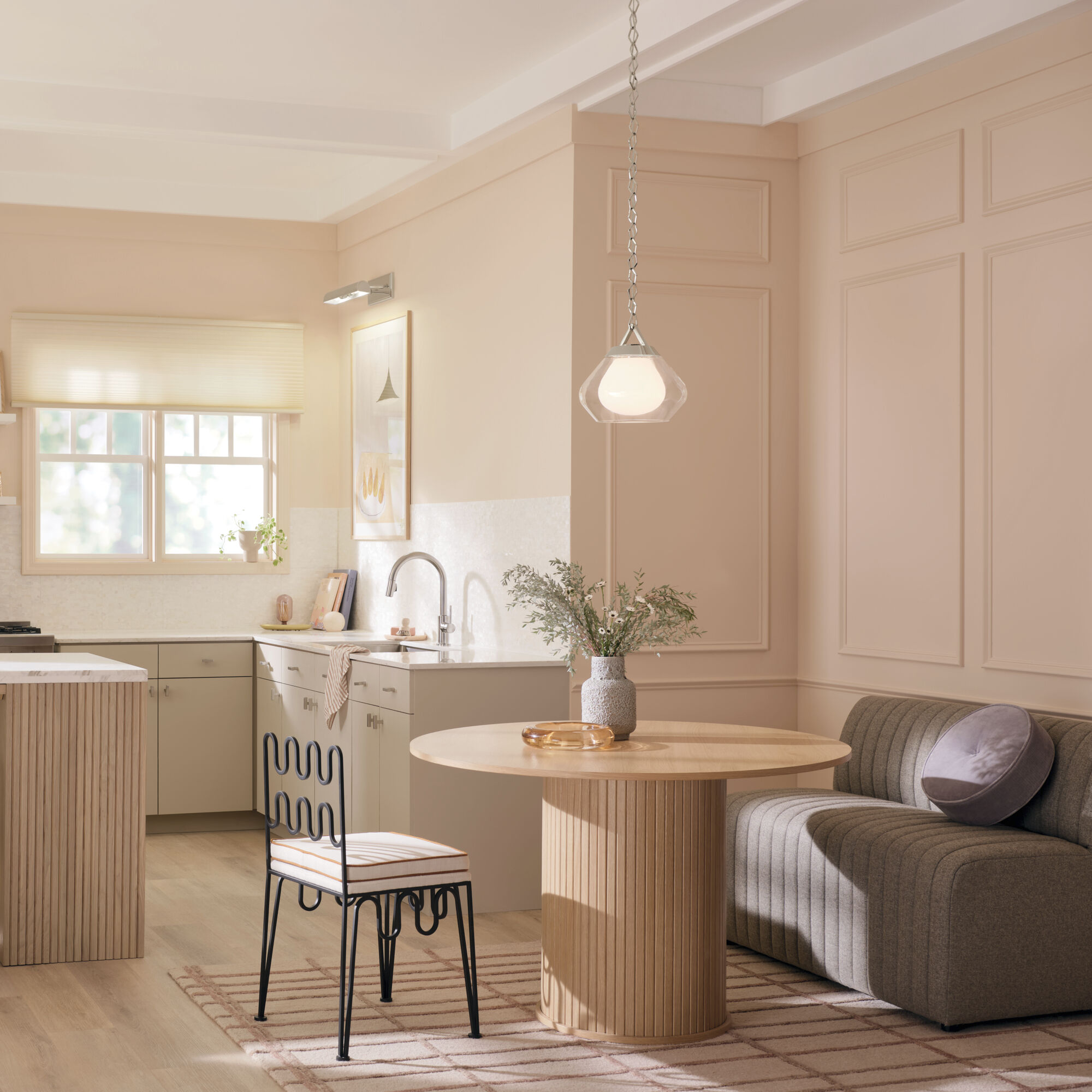 Nella 1 Light Polished Nickel Pendant Ceiling Light