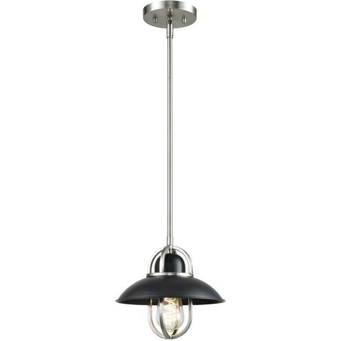Peggy's Cove 1 Light Graphite and Satin Nickel Mini-pendant Ceiling Light