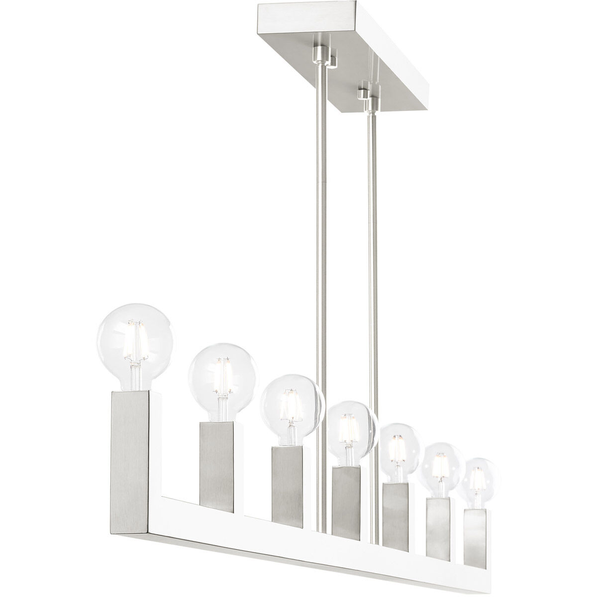 Solna 7 Light 70 inch Brushed Nickel Linear Chandelier Ceiling Light