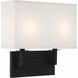 Durham 2 Light 12.75 inch Black Forged ADA Sconce Wall Light