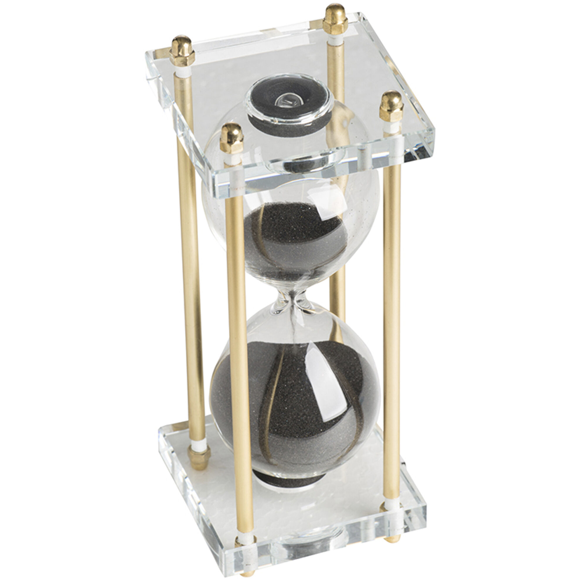 Modern Black and Gold and Clear Hourglass
