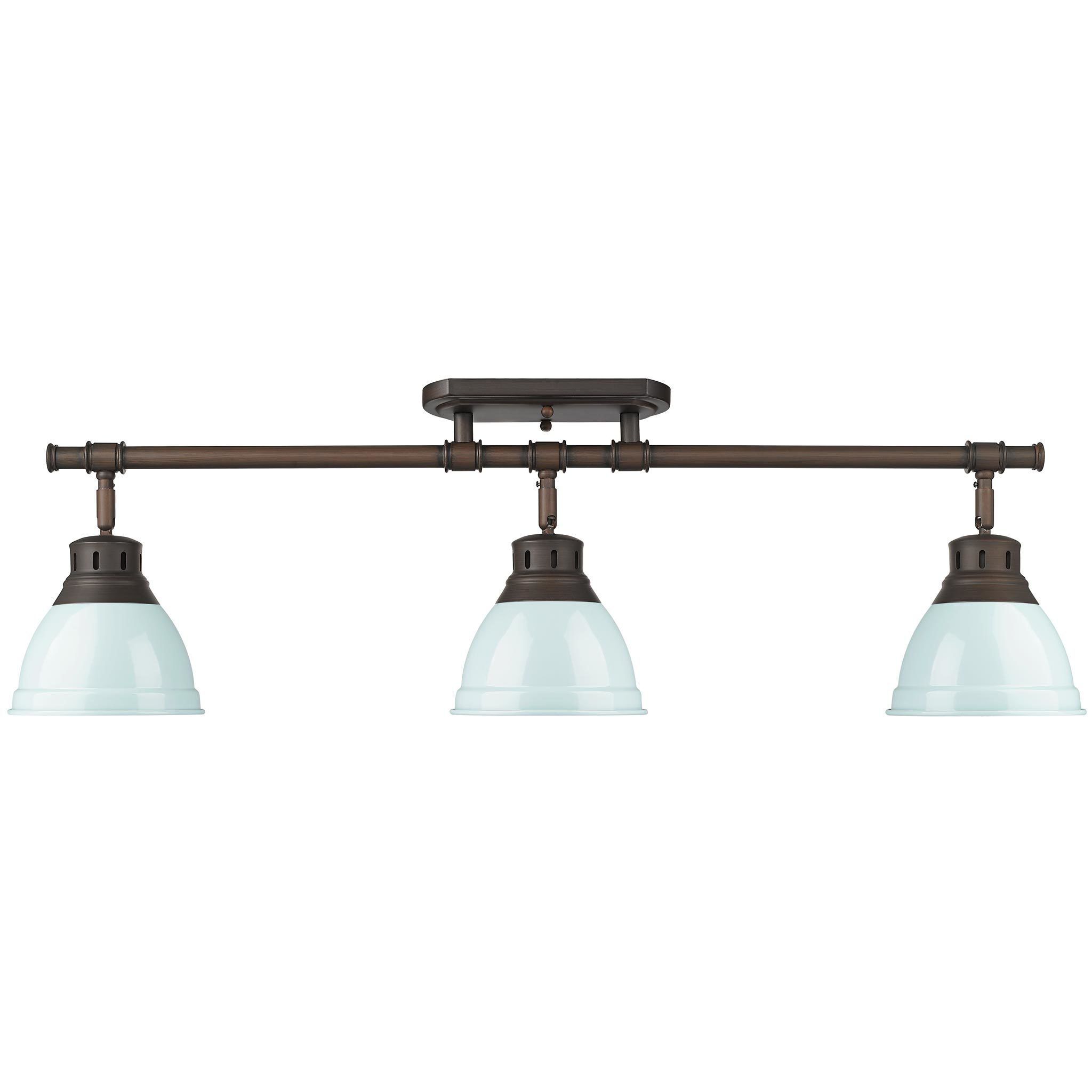 Yep Duncan 3 Light 35.38 inch Rubbed Bronze Semi-Flush Mount Ceiling Light in Seafoam