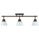Yep Duncan 3 Light 35.38 inch Rubbed Bronze Semi-Flush Mount Ceiling Light in Seafoam