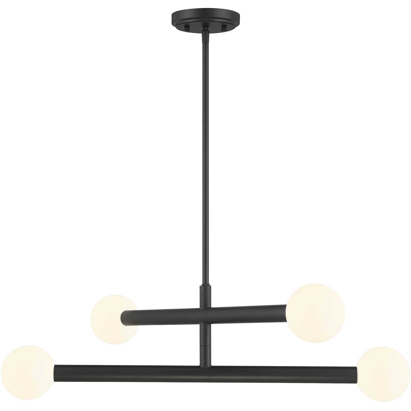 Contemporary LED 30 inch Matte Black Chandelier Ceiling Light