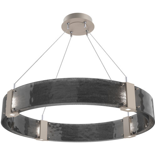 Parallel LED 32.7 inch Beige Silver Chandelier Ceiling Light in Metallic Beige Silver, Smoke Granite, 2700K LED, Ring