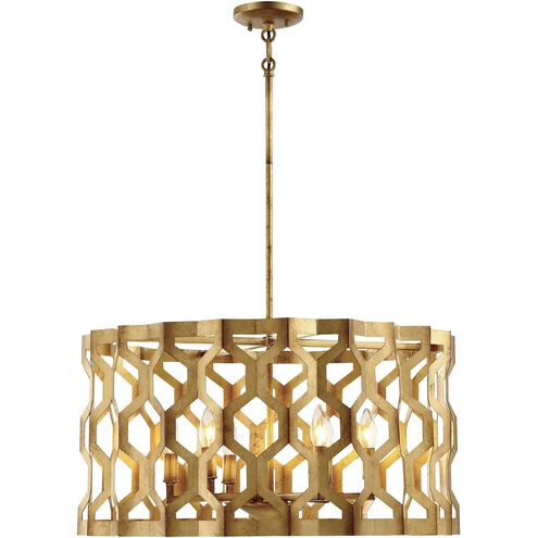 Coronade 6 Light 26 inch Pandora Gold Leaf Convertible Pendant Semi Flush Ceiling Light, Drum