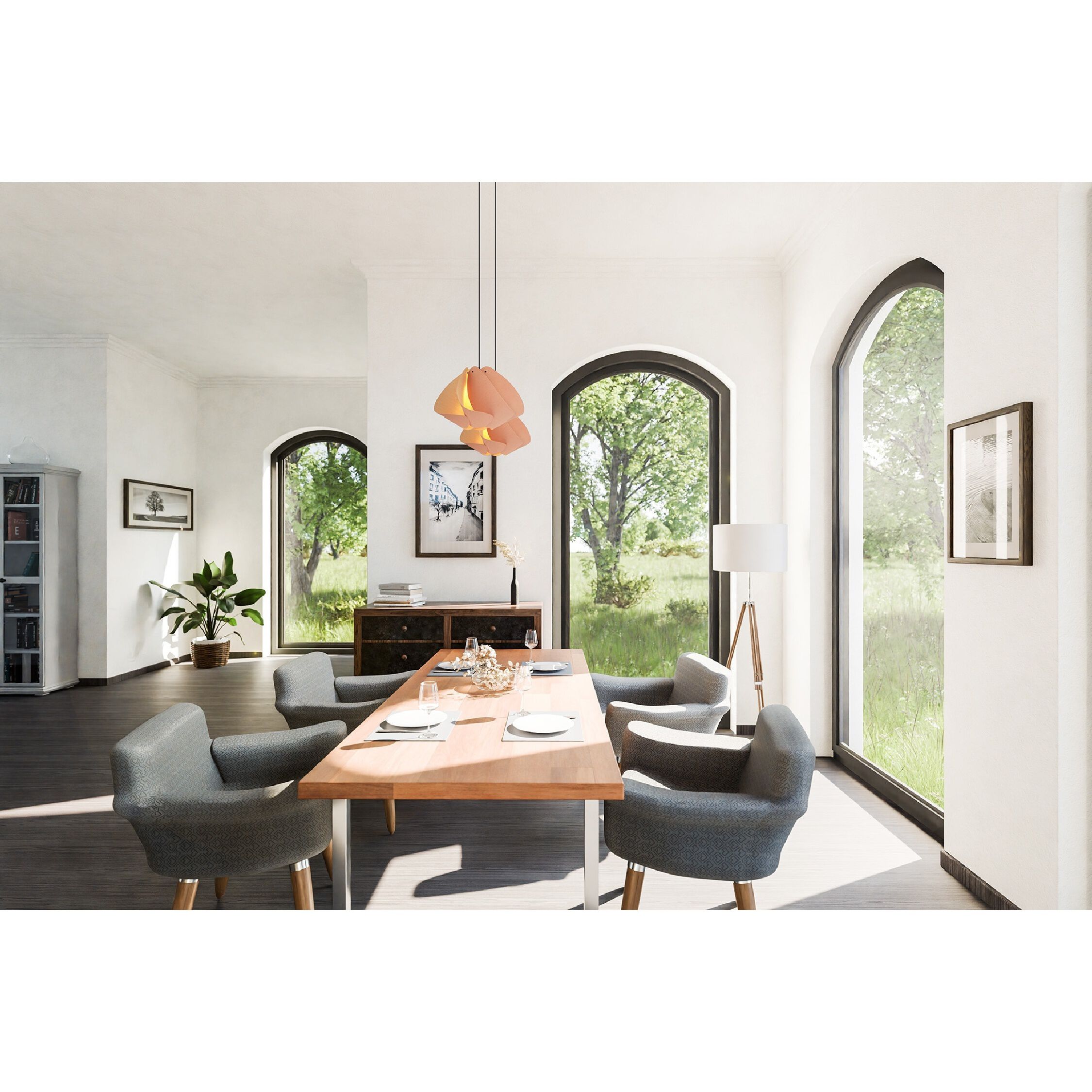 Matilda 1 Light 17.4 inch Black/Rose Pendant Ceiling Light in Rose/Ash, 17 in