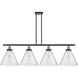 Ballston X-Large Cone LED 48 inch Black Antique Brass Island Light Ceiling Light in Seedy Glass
