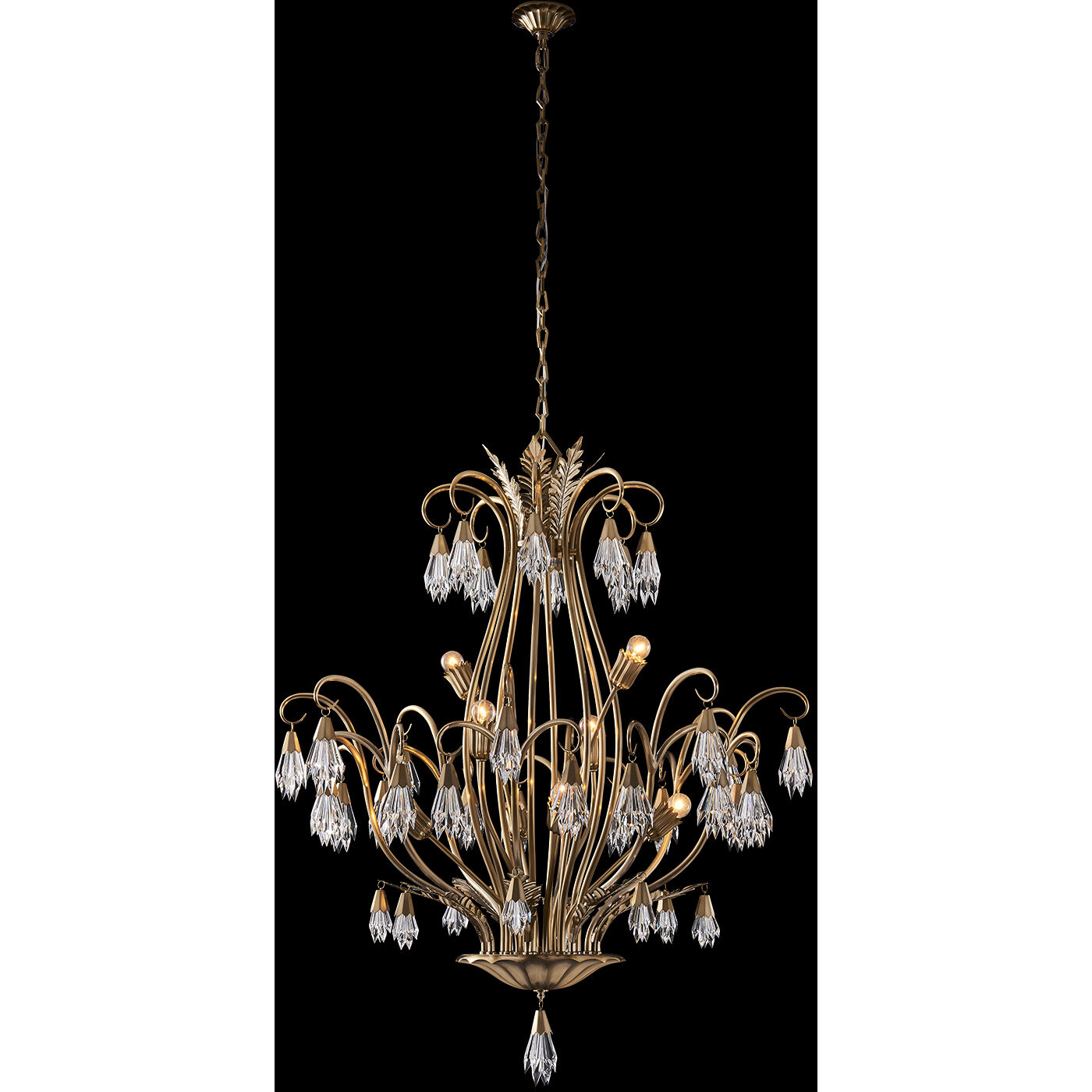 Tulipani 8 Light 38 inch Winter Brass Chandelier Foyer Light Ceiling Light