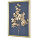 Leaf Shadow Gold with Blue Framed Wall Art, II