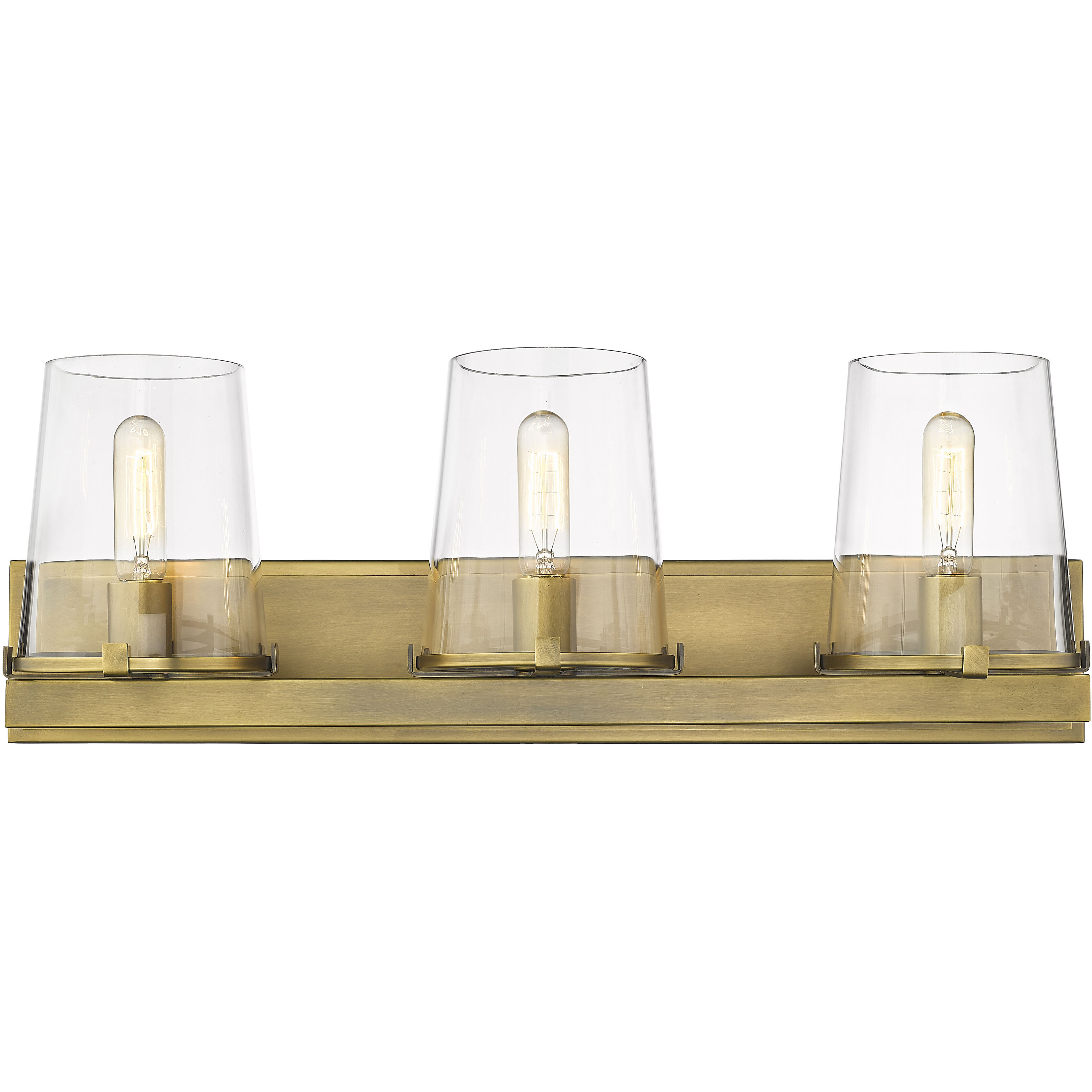 Callista 3 Light 27.5 inch Rubbed Brass Vanity Wall Light