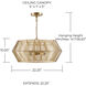 Elijah 4 Light 22.25 inch Matte Brass Pendant Ceiling Light