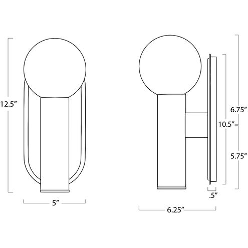 Dion 1 Light 12.5 inch Black Outdoor Sconce