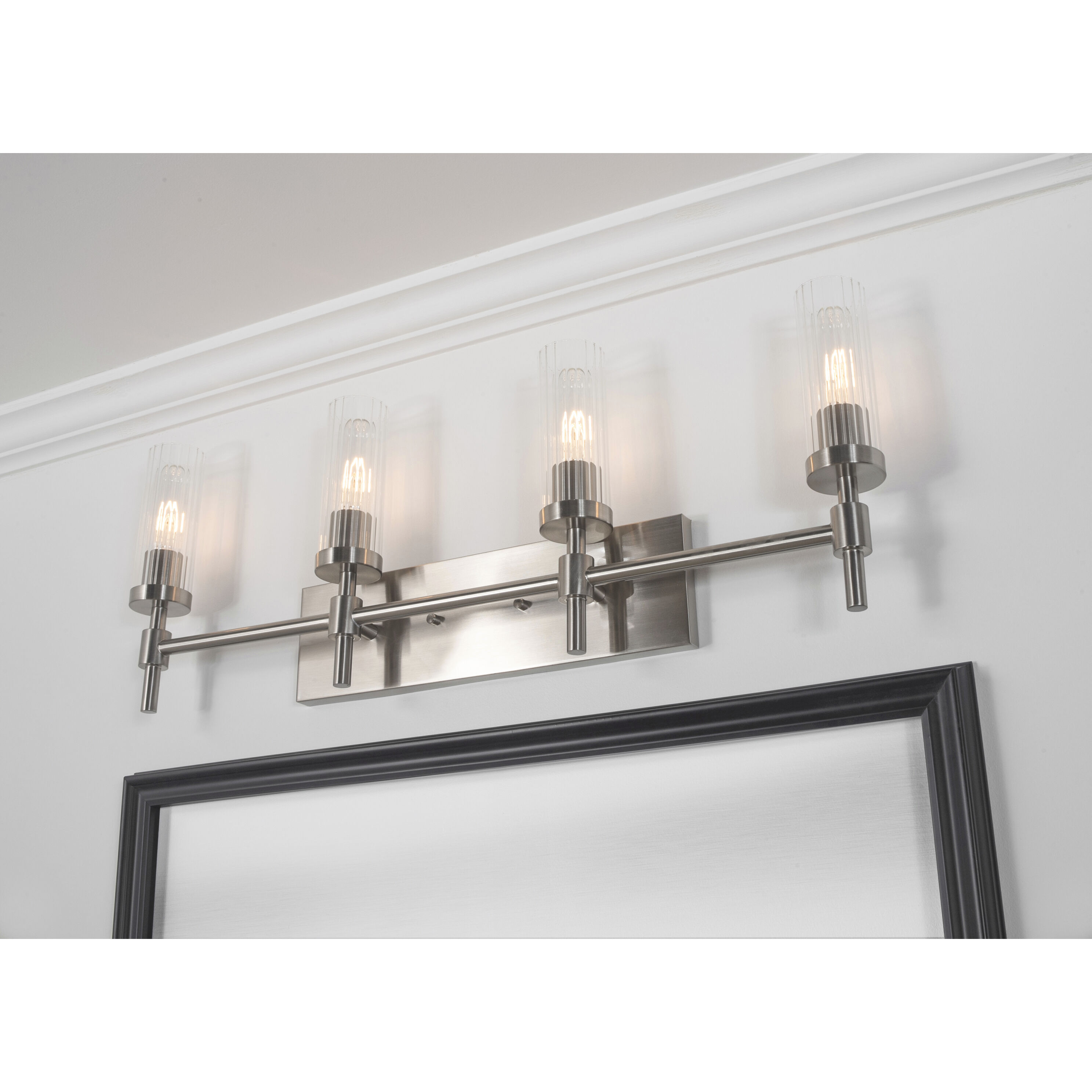 Huntington 4 Light 30 inch Satin Nickel Vanity Light Wall Light