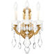 La Scala 3 Light 7.5 inch French Gold Wall Sconce Wall Light in Heritage, French Gold Cast