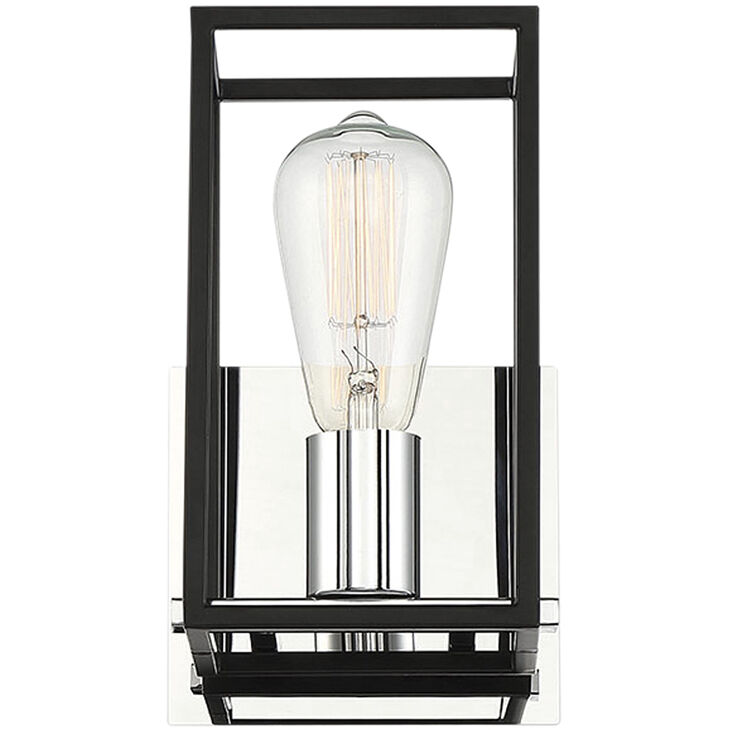 Stafford LED 6 inch Chrome/Black Wall Sconce Wall Light
