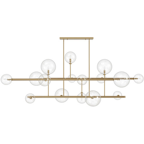 Delilah LED 37 inch Aged Brass Chandelier Ceiling Light
