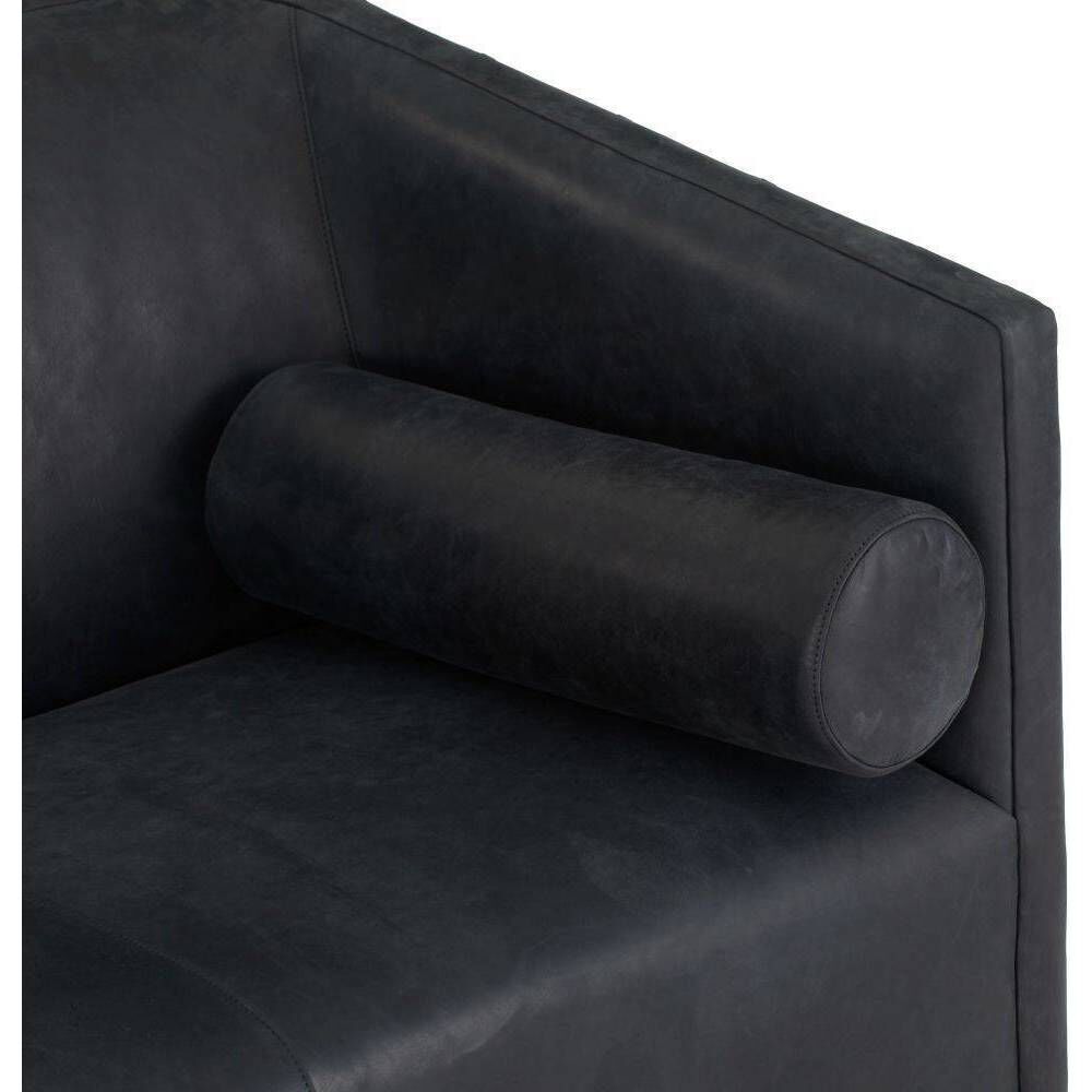 Huxley Noir Leather and White Oyster Sofa