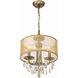 Hampton 3 Light 14 inch Antique Brass Mini Chandelier Ceiling Light