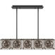 Peninisula 5 Light 8 inch Matte Black Chandelier Ceiling Light