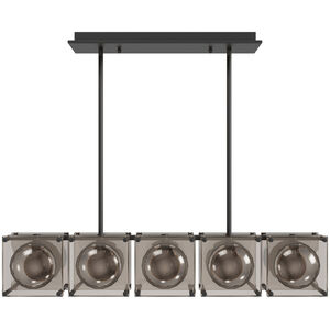 Peninisula 5 Light 8 inch Matte Black Chandelier Ceiling Light