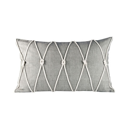 Reef Knot 20 X 5.5 inch Dove/White Pillow