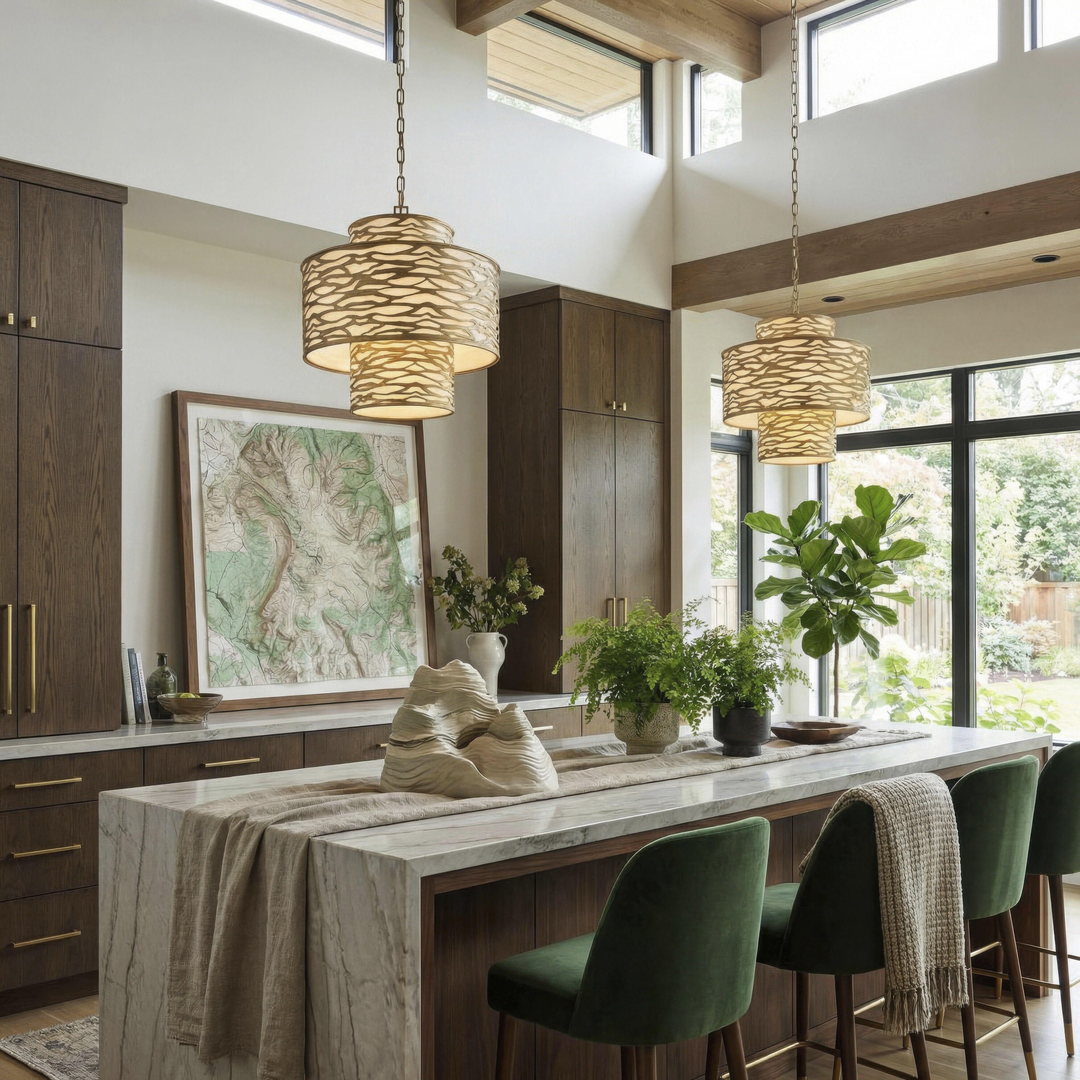 Kato 4 Light 18.75 inch REF Pendant Ceiling Light in Havana Gold