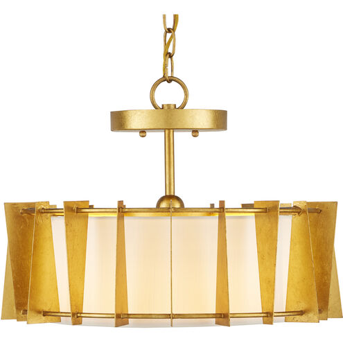 Berwick 1 Light 18 inch Contemporary Gold Leaf/Ivory Semi-Flush Ceiling Light