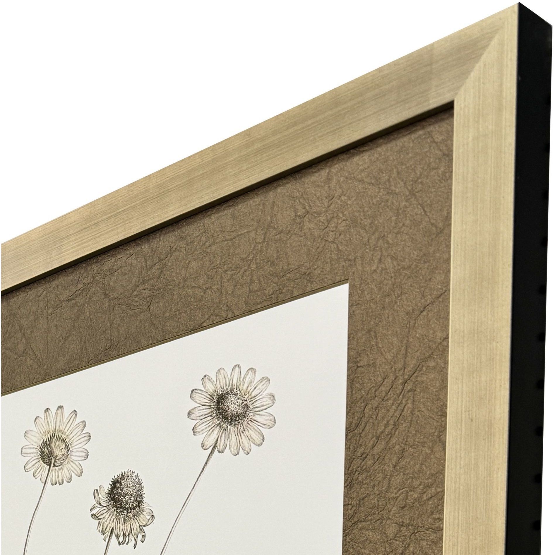 Neutral Botanical Brown and Beige and Metallic and Sepia Framed Art