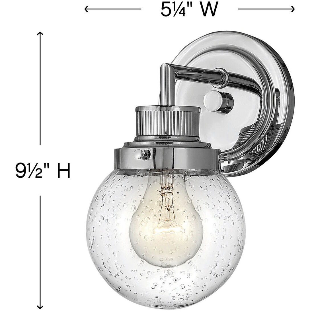 Poppy 1 Light 7 inch Chrome Vanity Light Wall Light