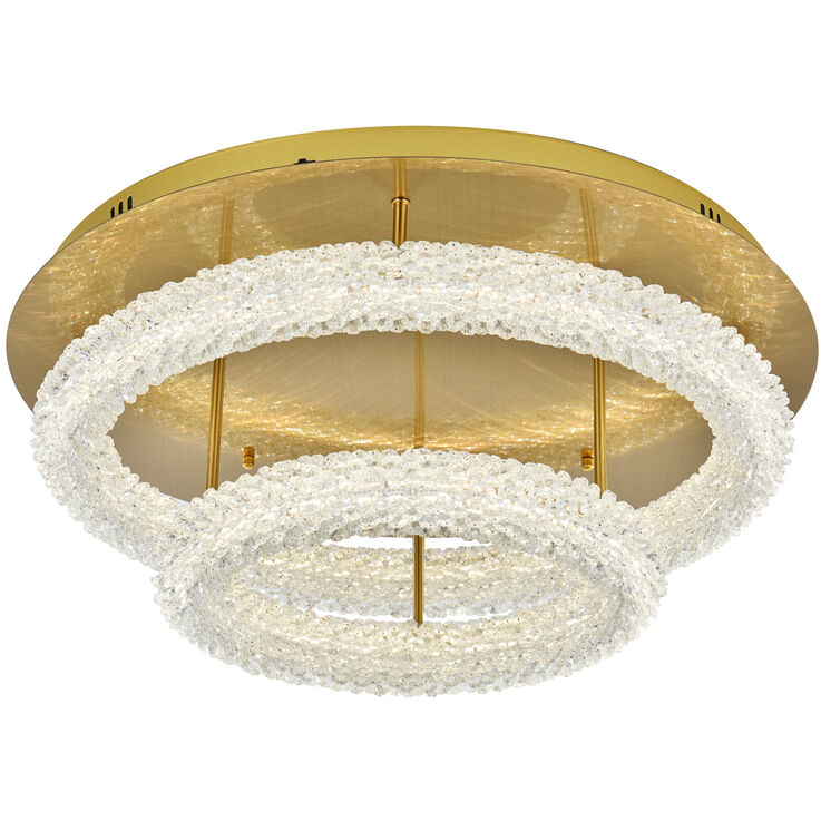 Bowen 2 Light 26 inch Satin Gold Flush Mount Ceiling Light