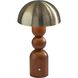 Connie 10.75 inch 2.00 watt Walnut and Antique Brass Cordless Table Lamp Portable Light